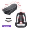 Motorcycle Rear Passenger Pillion Black Leather Seat Pad Fit for