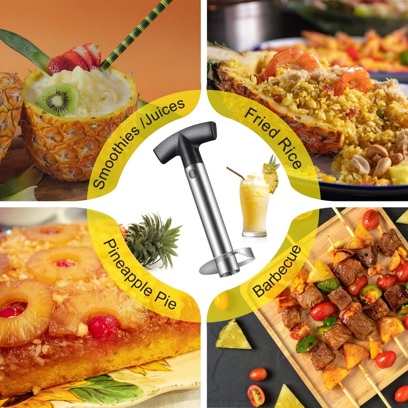 Pineapple Corer and Slicer, Sopito Pineapple Corer Stainless Steel Pineapple