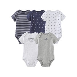 MAMIMAKA Baby Bodysuits Baby Clothes Short Sleeve One-Piece Cotton Bodysuit for Baby Boys and Girls 3-6 Months