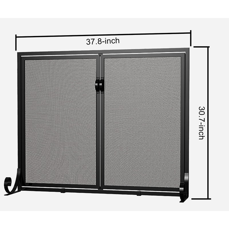 Fire Beauty Fireplace Screen with Hinged Doors, Powder Coated Steel
