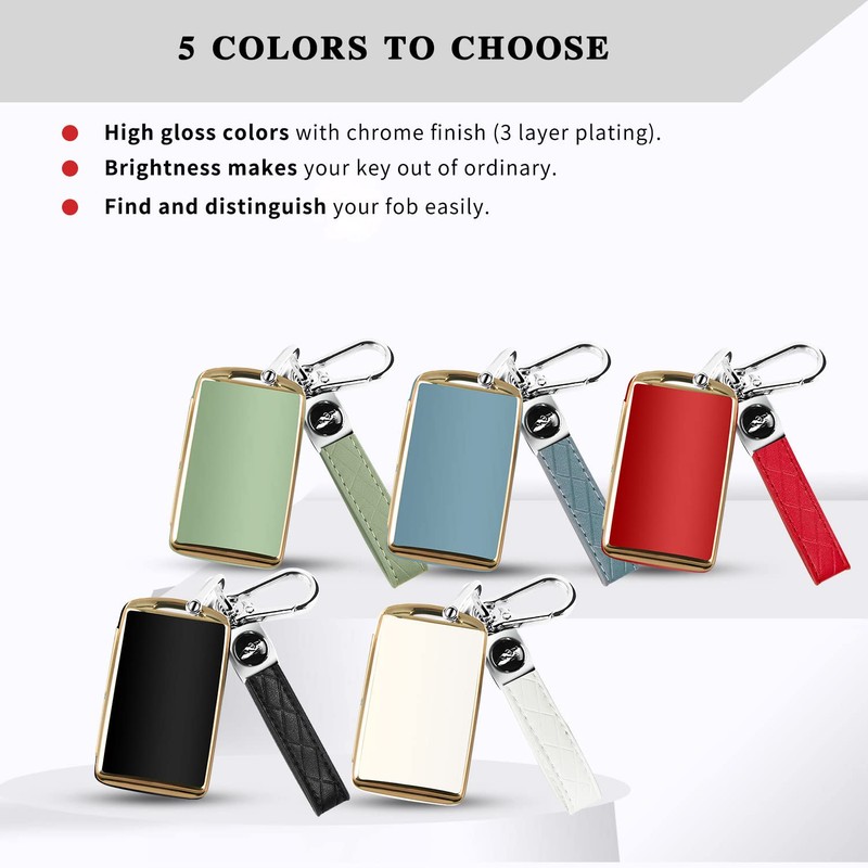 QBUC for Mazda Key Fob Cover Case with Leather Keychain