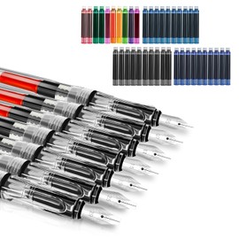 Calligraphy Set, 7 Pcs Fountain Pen with Different Replaceable Nib and 40 Replaceable Ink Cartridge in 11 Color for Beginner Writing and Drawing Calligraphy Kit