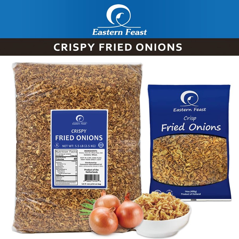 EF - Crispy Fried Onions, 5.5 LB (2.5 KG), Kosher,