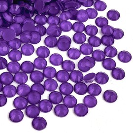 Blinginbox Flatback Rhinestones Round Gems, 1440pcs Luminous Series Glass Stones Neon Gems Non Hotfix Crystal Rhinestones for Nail Charms Crafts Clothes Tumblers,Deep Lilac Neon,SS20.