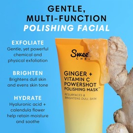 Sweet Chef Ginger + Vitamin C Power Shot Polishing Mask - Brightening Face Maca Rice Powder & AHA Exfoliant and Resurfacing Formula for Dark Spots and Uneven Skin Tone / 스위트 셰프 진저 + 비타민 C 파워샷 폴리싱 마스크 - 다크 스팟과 고르지 않은 피부 톤을 위한 브라이트닝 페이스 마카 라이스 파우더 & AHA 각질 제거제 및 재포장 포뮬러