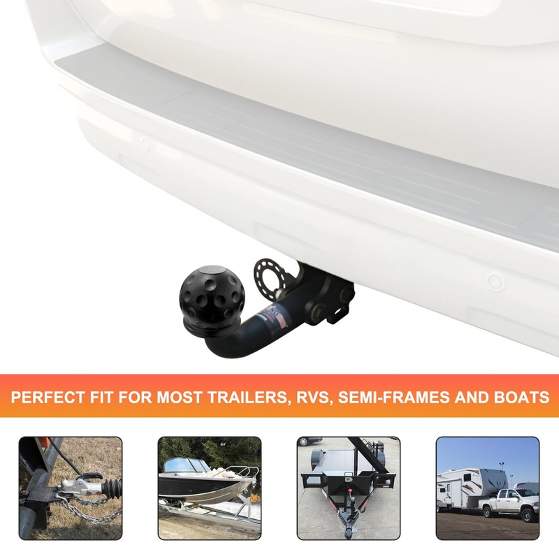 SHMZK 4 PCS Trailer Ball Cover, 2 Inch Rubber Waterproof