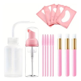 Kit Rosa De Limpieza Para Extensiones De Pestañas 15pz