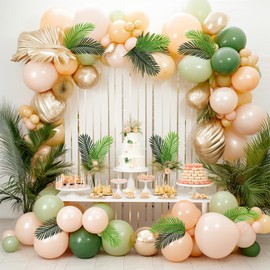 SNAIL GARDEN 12Pcs Artificial Palm Leaves, 2 Colors Faux Palm Fronds 20" Tropical Palm Tree Leaf with Stem Greenery Palm Branches for Palm Sunday Flower Arrangement Hawaiian Jungle Beach Party Decor