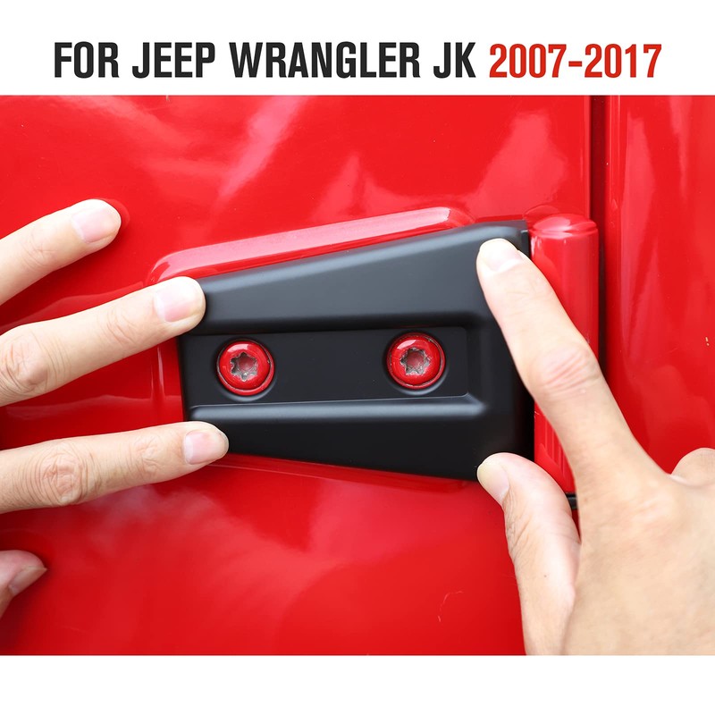 8PCS Door Hinge Covers Protector for 2007-2018 Jeep Wrangler JK