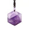 RICHARD-911 Collar Estrella Hexagonal De Amatista Piedra Natural Amuleto Meditación