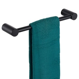 KOKOSIRI Towel Bars Matte Black 16-Inch Single Rod for Bathroom and Lavatory Towel Holder Stainless Steel Bathroom Accessory Wall Mounted, B4007BK-L16