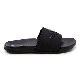 Nautica Men's Athletic Slide Comfort Sandal-Porter-Black Black-Size-9