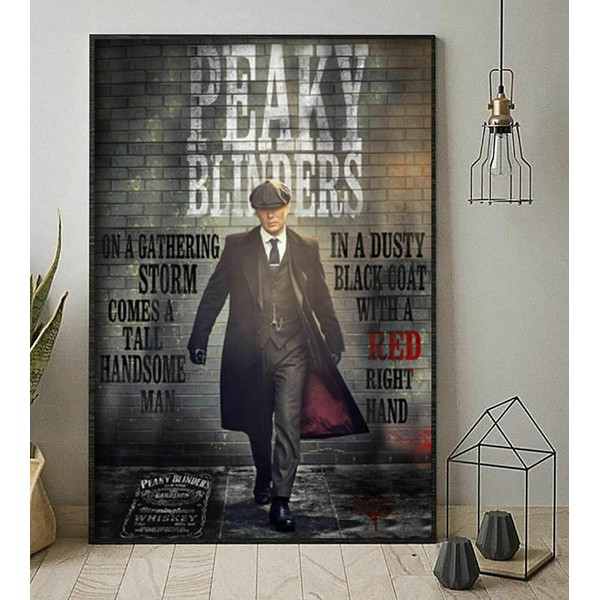 Bioprocess Peaky Blinders On A Gathering Storm Comes Handsome Man Poster Wall Art Decor Metal Sign Poster 8x12 inches