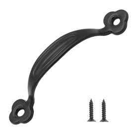 Piutouyar 12 Pcs Barn Door Handles Rustic Gate Handle 2.6 Inch Hole to Hole Metal Gate Pull Handle Fence Handle for Cabinet Garage Closet Drawer Outdoor Indoor, Black 3 Inch Length