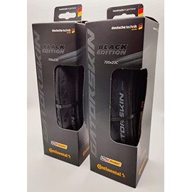 Continental Gatorskin Folding Tire - Black Edition - DuraSkin, PolyX Breaker Tech - 700x23 - Pair (2 Tires)