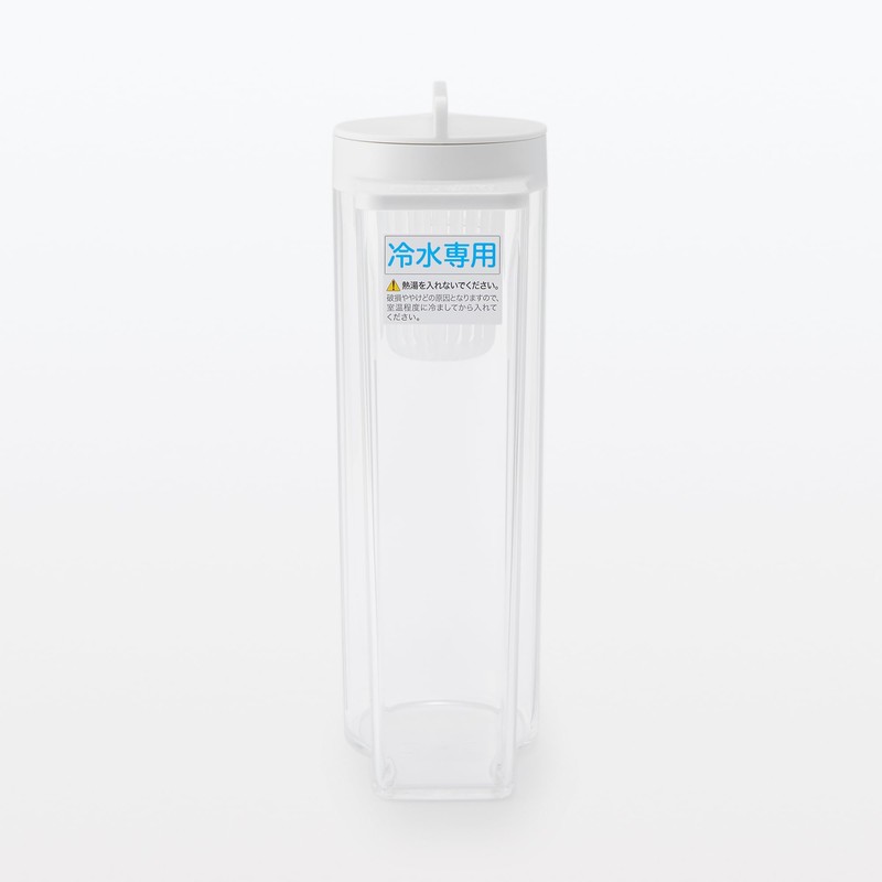 Muji MDC47A2A Horizontal Water Bottle with Strainer, White, Approx. 6.6
