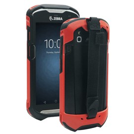 Protective Cover Bumper Case Rugged Boot with Hand Strap for Zebra TC51 TC510K TC52 TC56 TC57 (Red)