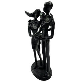 Briskfeel Passionate Family Sculpture Art Iron Statue Romantic Metal Ornament Couple Figurine Home and Office Decor (A1 Family)