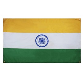 AZ FLAG India Flag 5ft x 3ft (150cm x 90cm) with 4 Eyelets Indian Gazebo for Balcony or Wall