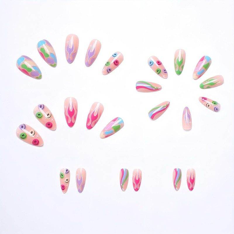 Liberte555 Nail Tips Children Gal Short Korean False Nail Long