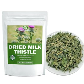 Natural Dried Milk Thistle Leaves - 2.5 oz, Cut & Sifted, All-Natural Milk Thistle Herbs for Tea, No Additives, No GMO