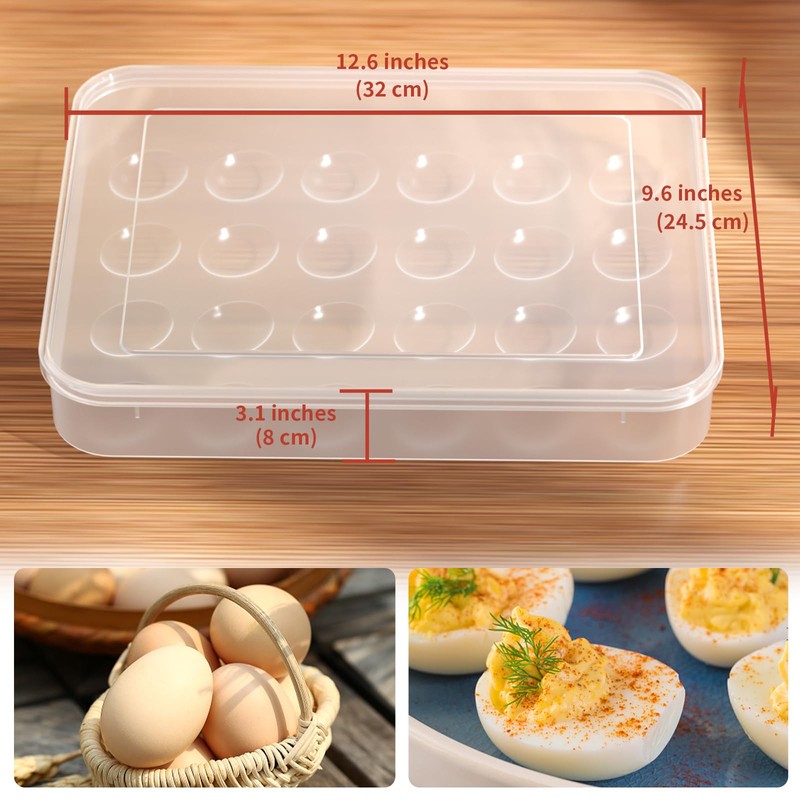 Newness Deviled Egg Containers with Lid, (Set of 2), Plastic