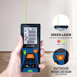 Laser Measure 196FT with Digital Angle,Green Beam Laser Measurement Tool with Angle Sensor Ft/Ft+in/in/M Unit Switching,Pythagorean Mode, Measuring Distance, Area, Volume