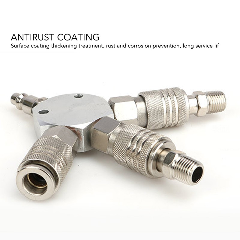 3 Way Air Splitter 1/4 Inch NPT Male Thread 3
