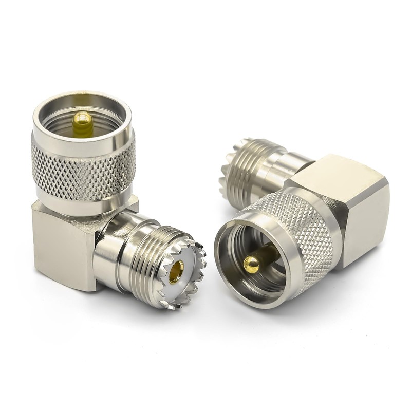 Ahoaepy 2PCS PL259 UHF 90 Degree Right Angle Coax Adapter,