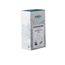 Suki Tea English Breakfast Tea - Pack of 15 Pyramid Tea Bags - Indian and African Assam Black Tea Blend - Full-bodied - Fairtrade - Great Taste - Brews in 4 Minutes