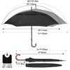 G4Free 52/62inch Wooden J Handle Golf Umbrella Windproof Classic Stick
