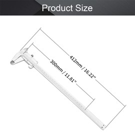 Utoolmart Vernier Caliper 300mm, Accuracy 0.05mm, Carbon Steel Hardened Chromeplated Caliper Measuring Tool for Precision Measurements Outside Inside Depth 1Pcs