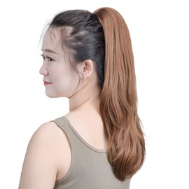 Brown Clip Ponytail,SYXLCYGG Straight Clip Claw Ponytails 18" 4.3 OZ Synthetic Like Real Hair Fake Hair pieces For Women Easy To Use Fluffy¬ Tangled