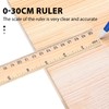 Dropfree 12 x 30 cm wooden ruler, school ruler, office