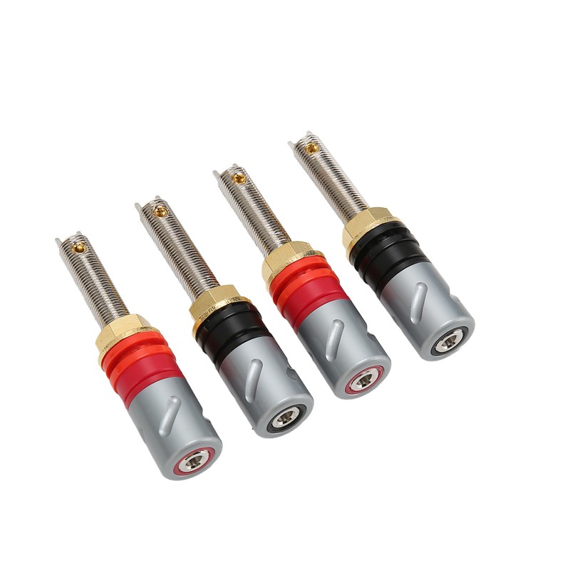 4 Pcs Banana Plug Connector Pure Copper 4mm Rhodium Plating