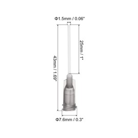 uxcell 20 Pcs 16G Plastic Dispensing Needles, 1" PTFE Glue Needle Tube Blunt Luer Lock Tips with PP Flexible Needle for Liquid Glue Gun, Grey