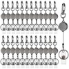 Geyoga 25 Pcs Metal Retractable Badge Reel ID Badge Holder