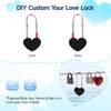 Gradleen Keyless Love Lock Single Heart Padlock,2PCS Black 3.5" 50mm