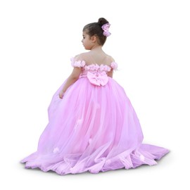 Rebecca Flower Dress Blush - Luxurious Lilac Satin Sleeveless Floral Dress for Babies & Toddlers - Perfect for Birthdays & Weddings - Elegant Tutu & Maxi Length Design (Pink, 18-24 Months US Kids' Numeric)