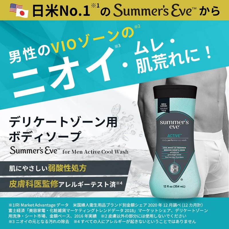 Summer's Eve For Men Active Cool Wash