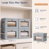 DIMJ Storage Bins with Lids - 6 Pack Front Opening