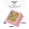 Gcardist Pink Bakery Box with Window 30Pcs 10.2x10.2x6.4cm Pink Cookie