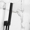 ENKI, O07, Square Shower Outlet Elbow with Holder, Brass Black