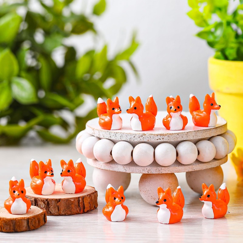 Geelin 50 Pcs Mini Resin Fox Ducks Bulk Cute Fox