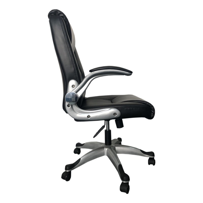 #7 Comfortable high back chairs with casters, black material, flip