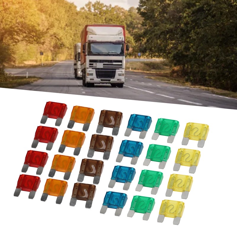 24Pcs Automotive Fuse Assortment Kit with Storage Box Zinc Alloy