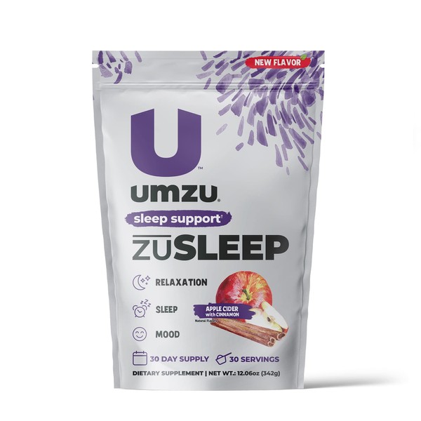 UMZU zuSleep - Natural Sleep Remedy to Support Relaxation, Rest, Restorative Sleep Cycles & Deep Sleep - Apple Cinnamon Flavor (1 Scoop per Serving 30 Servings)