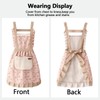 3 Pieces Aprons for Women with Pockets, Floral Kitchen Cooking