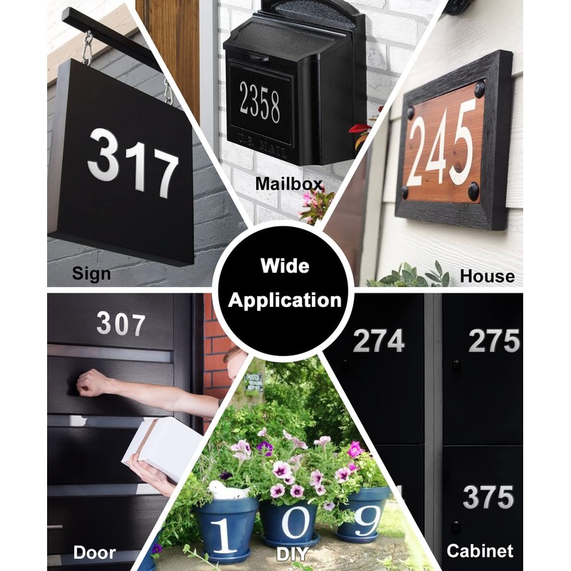 Mailbox Numbers, Reflective Mailbox Numbers for Outside (6 Sets), Waterproof