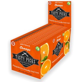 Tasty Picks Flavored Wooden Dental Picks - Promotes Plaque Removal & Gum Health - Dentist Approved for Easy Oral Care & Fresh Breath for Adults & Kids - 100% Natural, Eco-Friendly, No Plastics